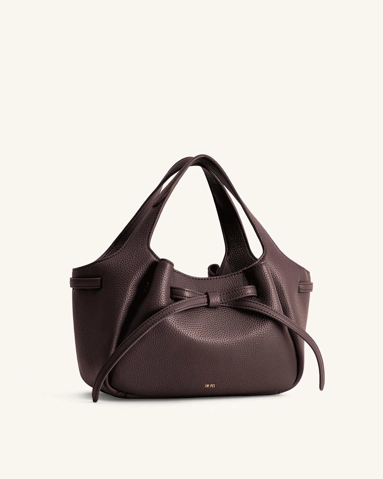 JW PEI Dark Brown Women Mabel Soft Bow Tote Bag  SKU: 2T404-30_Dark Brown Image 02