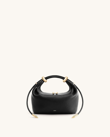 JW Pei Black Women Ellie Metal Ring Embellished Top Handle Bag SKU: 2T406-1_Black Image 01