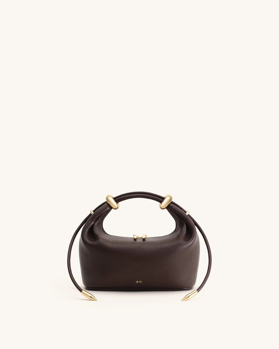 JW Pei Dark Brown Women Ellie Metal Ring Embellished Top Handle Bag SKU: 2T406-3_Dark Brown Image 01
