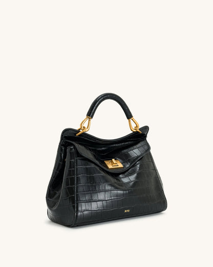 JW PEI_Black Croc_Lucia Classic Top Handbag_2T68-13_Black Croc_02