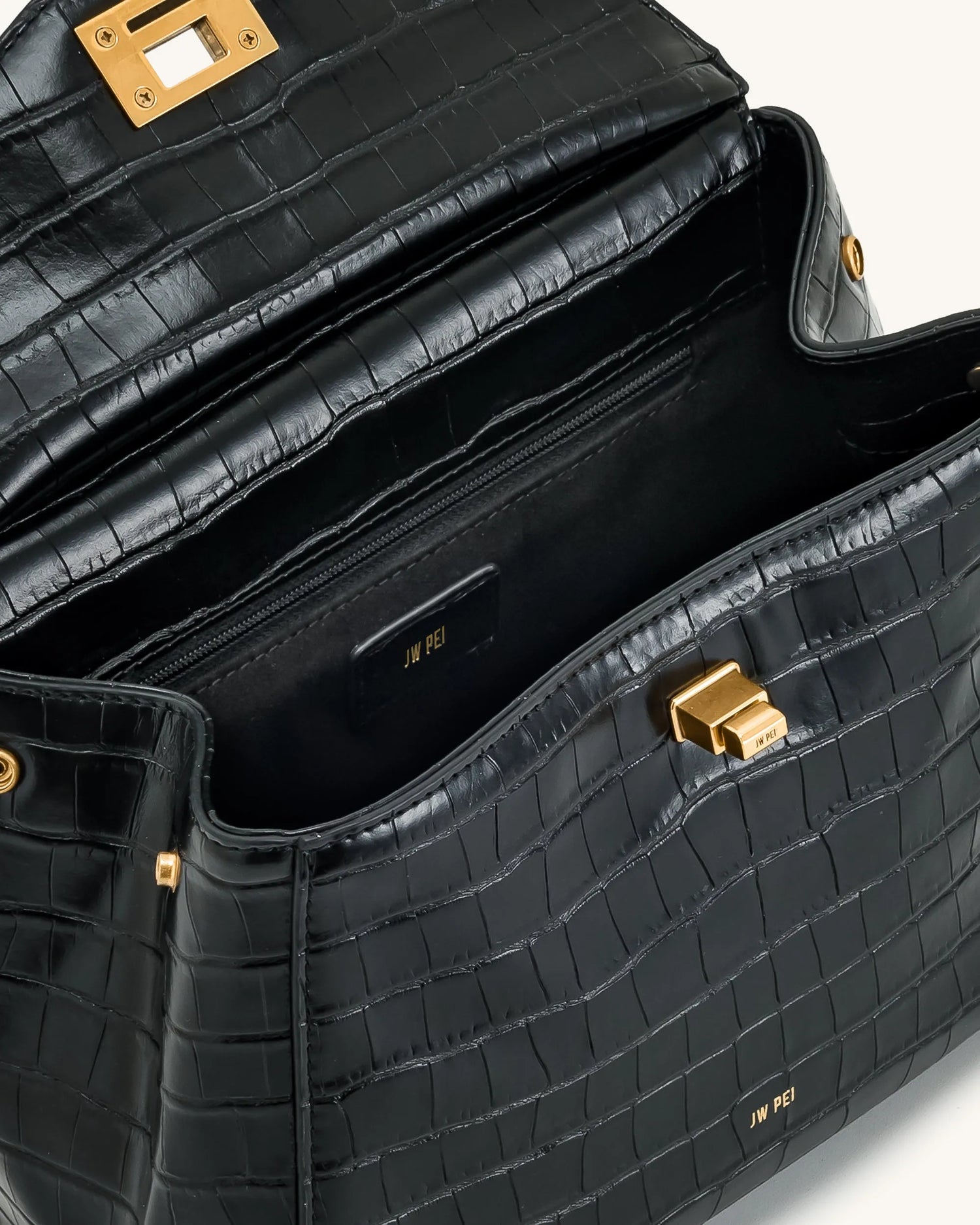 JW PEI_Black Croc_Lucia Classic Top Handbag_2T68-13_Black Croc_04