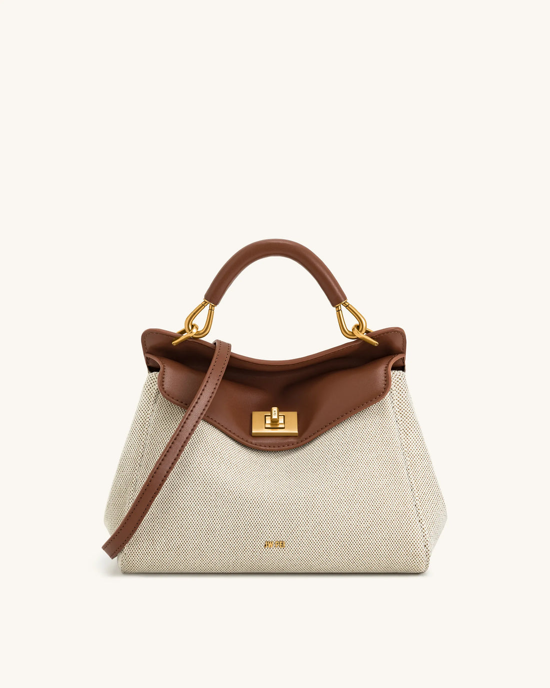 JW PEI_Brown Canvas_Lucia Classic Top HandBags_2T68-32_Brown Canvas_01