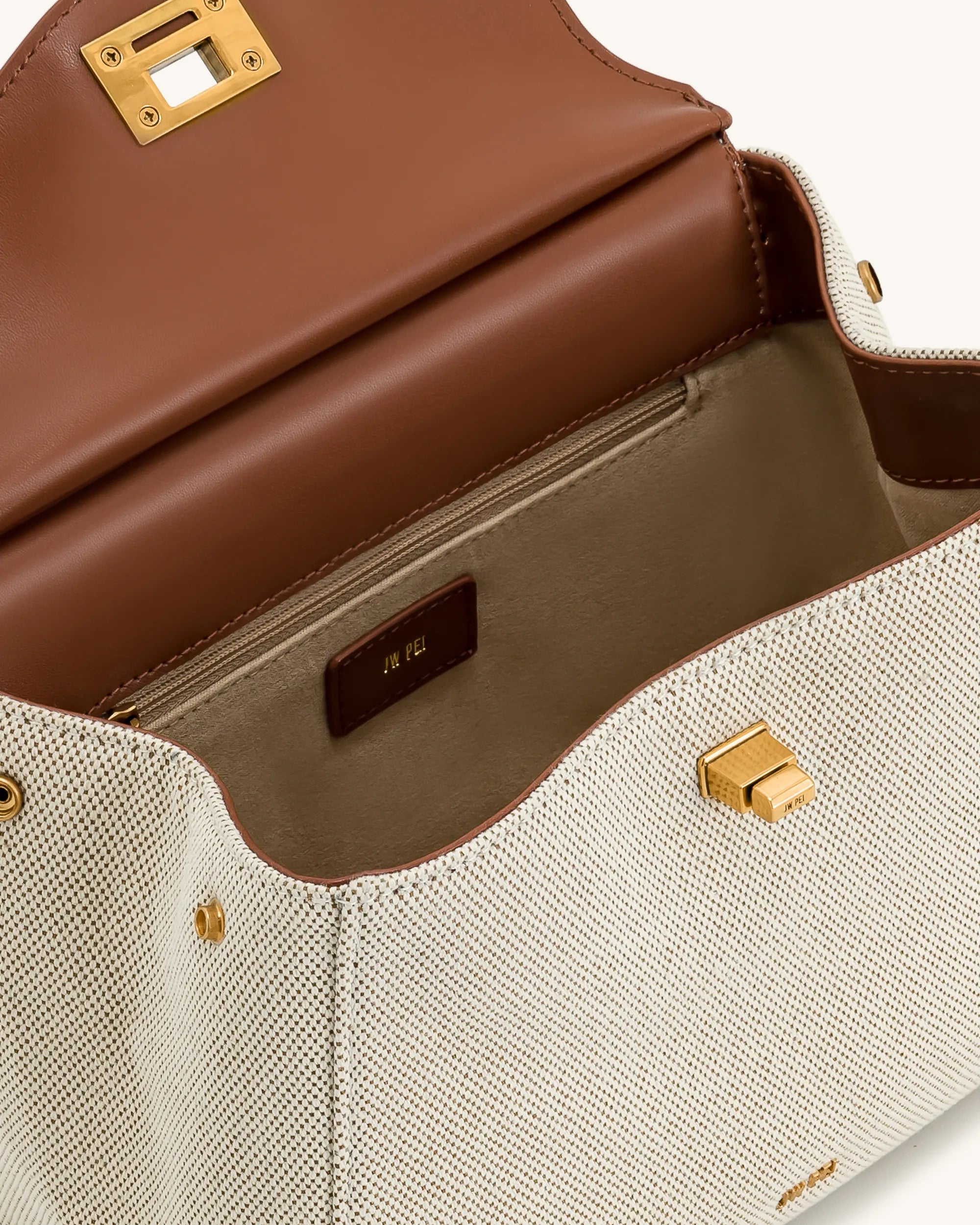 JW PEI_Brown Canvas_Lucia Classic Top HandBags_2T68-32_Brown Canvas_04
