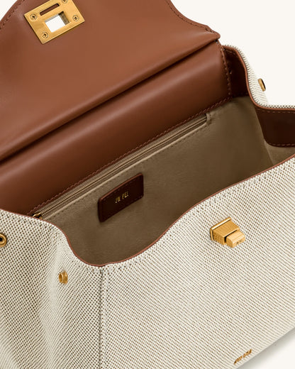 JW PEI_Brown Canvas_Lucia Classic Top HandBags_2T68-32_Brown Canvas_04