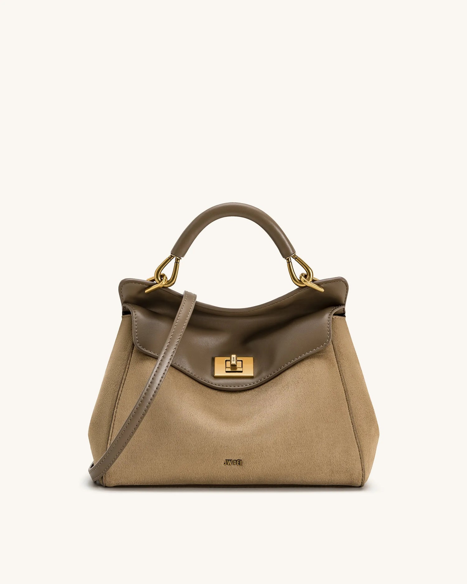 JW PEI_Taupe_Lucia Classic Faux Suede Top Handle Bag_2T68-38_Taupe_01