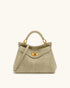 JW PEI Light Beige Women Lucia Classic Croc-Embossed Faux Suede Top Handle Bag  SKU: 2T68-391_Light Beige Image 01