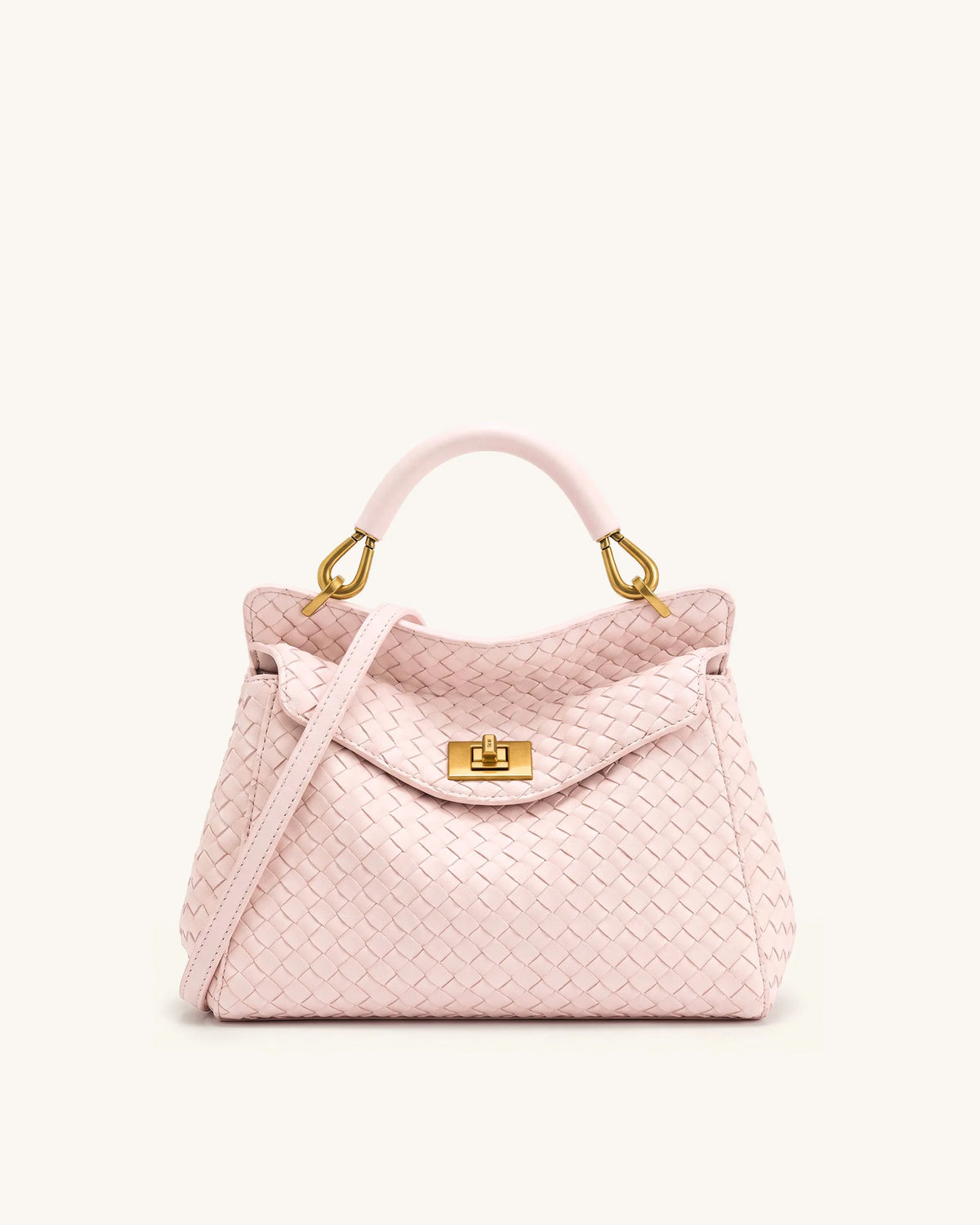 JW Pei Pink Women Lucia Classic Woven Top Handle Bag SKU: 2T68-410_Pink Image 01