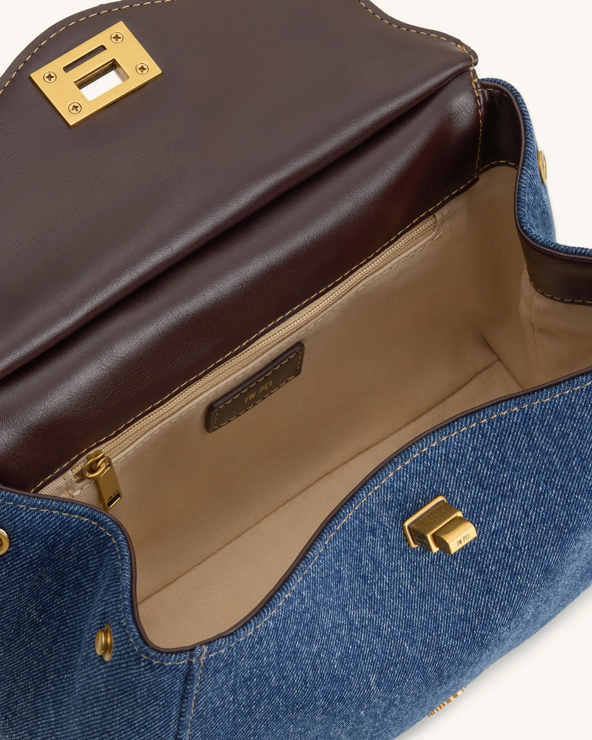 JW Pei Blue Denim Women Lucia Classic Handbag SKU: 2T68-50_Blue Denim Image 04