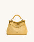 JW PEI Yellow Women Lucia Classic Croc-Embossed Faux Suede Top Handle Bag - Yellow SKU: 2T68-8_Yellow Image 01