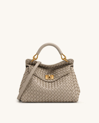 JW Pei Mud Gray Women Lucia Classic Woven Top Handle Bag SKU: 2T68-91_Mud Gray Image 01