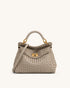 JW Pei Mud Gray Women Lucia Classic Woven Top Handle Bag SKU: 2T68-91_Mud Gray Image 01