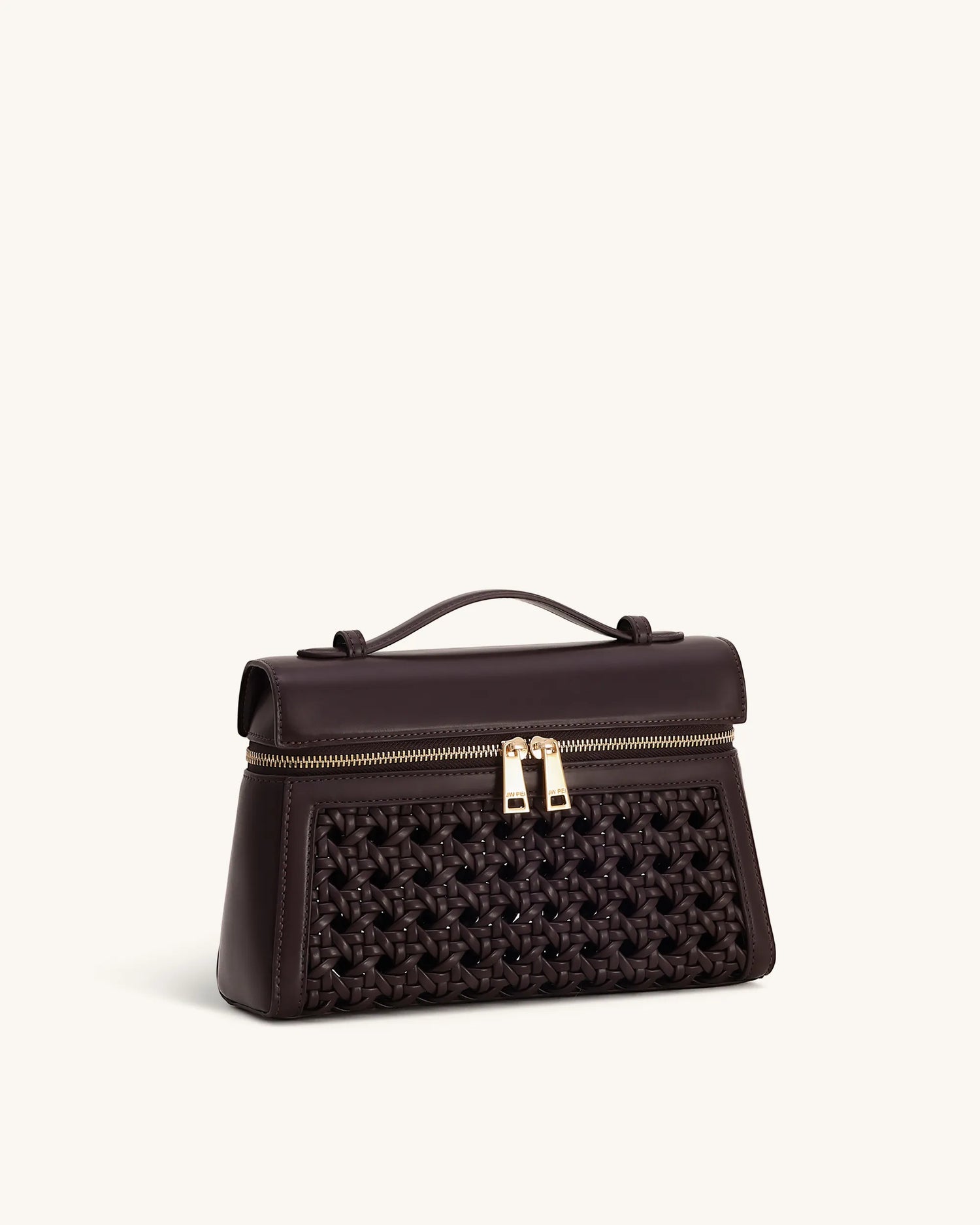 JW PEI Dark Red Women Thea Large Woven Top Handle Bag  SKU: 2T78X001-40_Dark Red Image 04