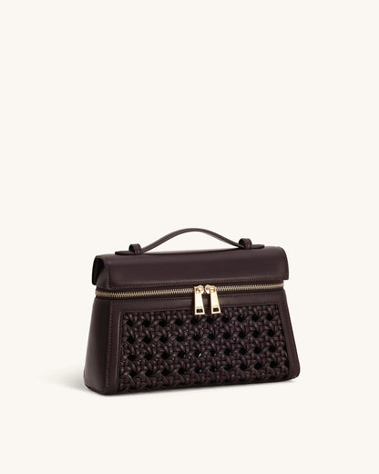 JW PEI Dark Red Women Thea Large Woven Top Handle Bag  SKU: 2T78X001-40_Dark Red Image 04