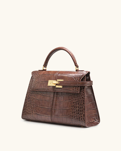 JW PEI_Chestnut Brown_Elise Large Croc-Embossed Top Handle Bag_2T85-35_Chestnut Brown_02