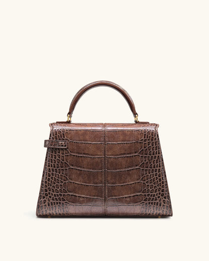JW PEI_Chestnut Brown_Elise Large Croc-Embossed Top Handle Bag_2T85-35_Chestnut Brown_03