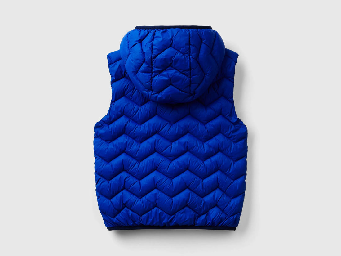 Benetton Bright blue Boys Padded Vest with Hood SKU: 2TWDCJ00R_19R Image 02
