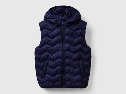 Benetton Dark blue Boys Padded Vest with Hood SKU: 2TWDCJ00R_252 Image 01