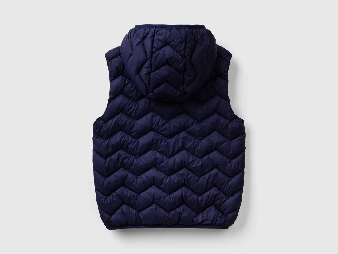 Benetton Dark blue Boys Padded Vest with Hood SKU: 2TWDCJ00R_252 Image 02