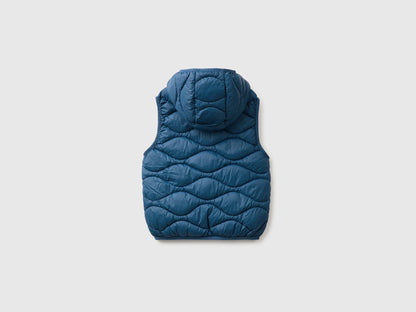 Benetton Dark Blue Boys Padded Sleeveless Jacket with Hood SKU: 2TWDCJ01B_37T Image 02