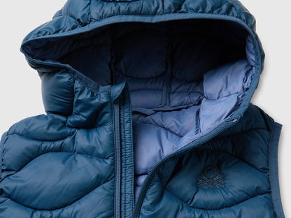 Benetton Dark Blue Boys Padded Sleeveless Jacket with Hood SKU: 2TWDCJ01B_37T Image 03