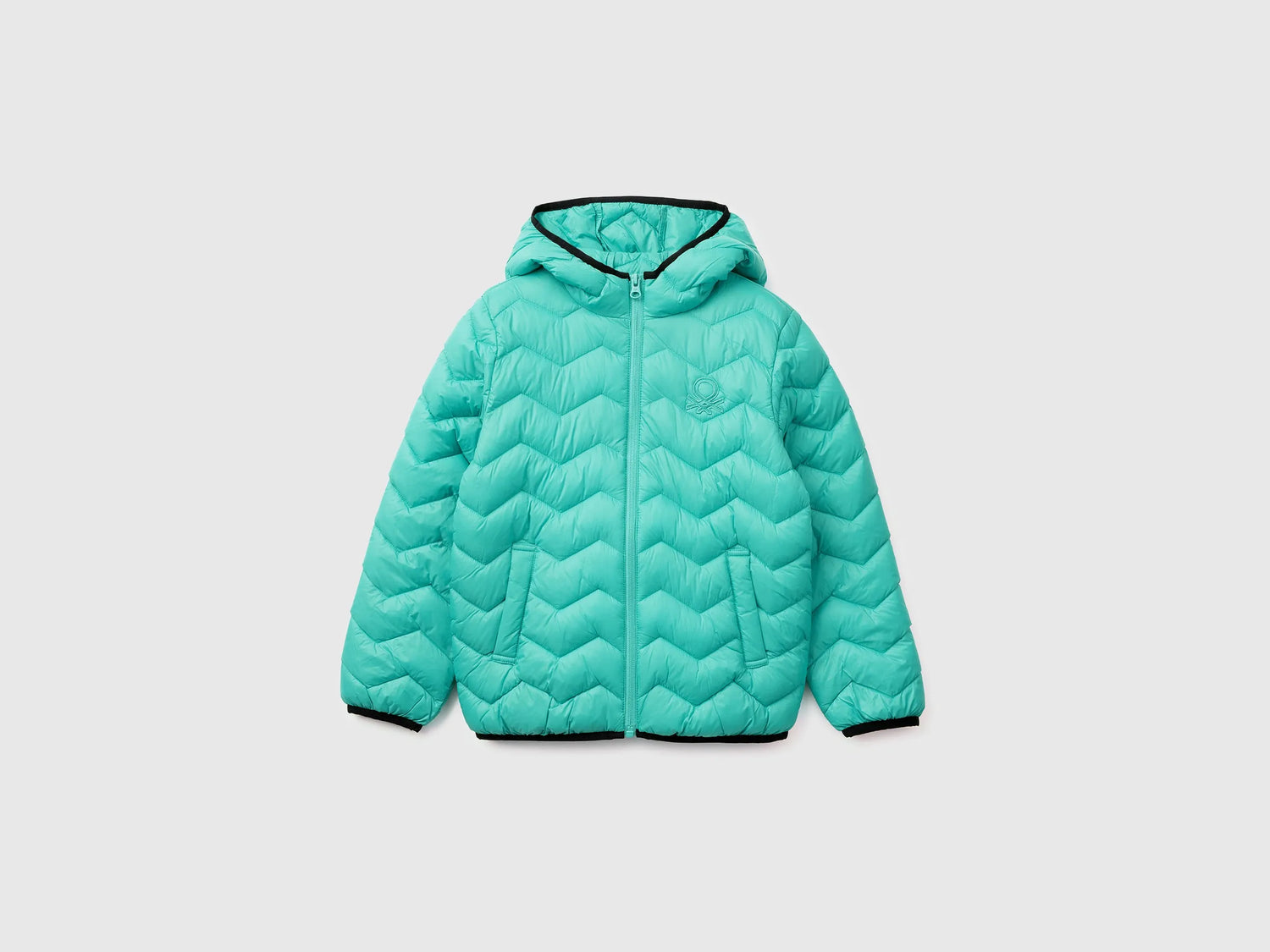 Benetton Light green Boys Padded Jacket with Hood SKU: 2TWDCN04V_08N Image 01