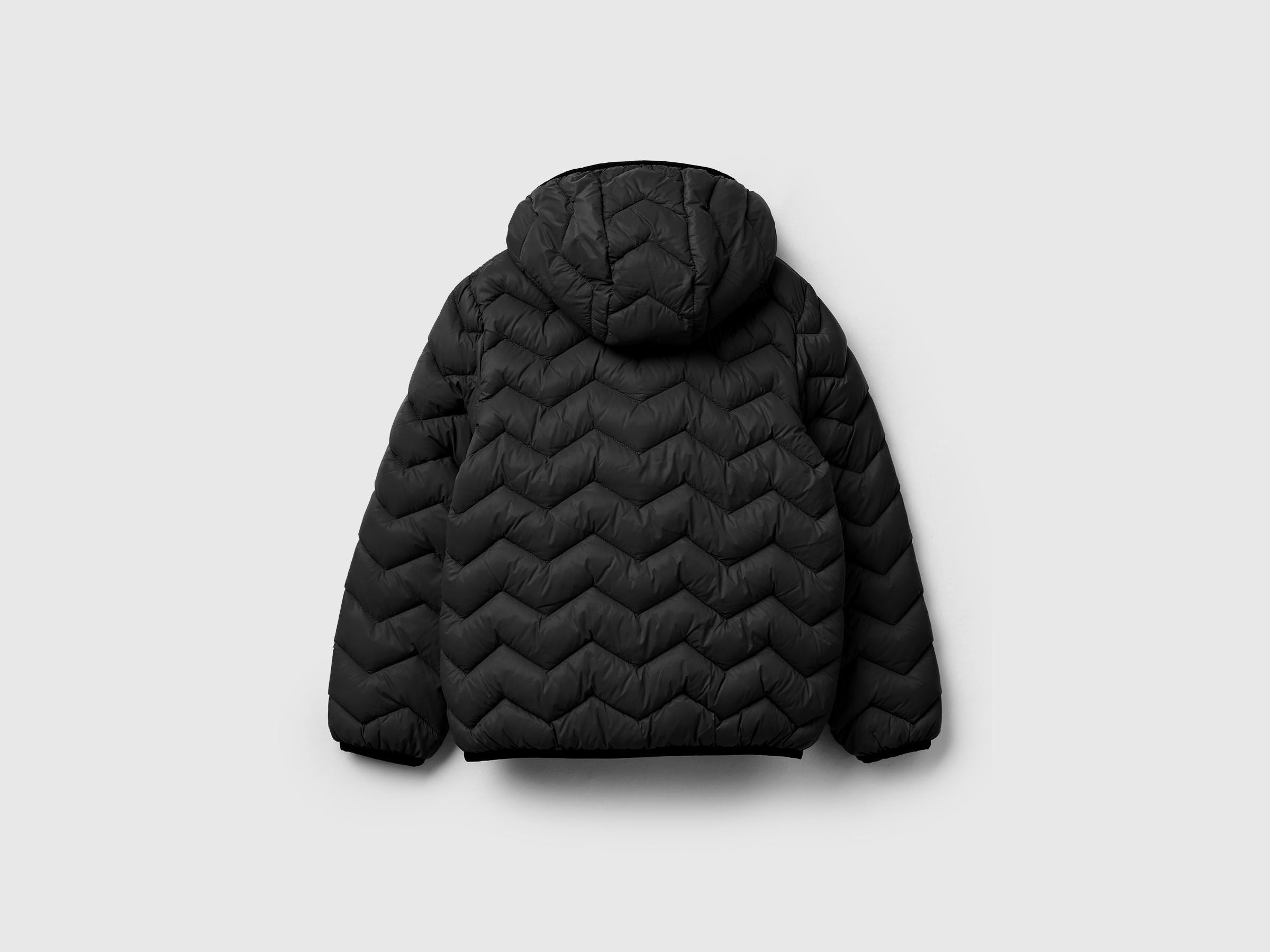 Benetton_Black_Padded Jacket with Hood_2TWDCN04V_100_02