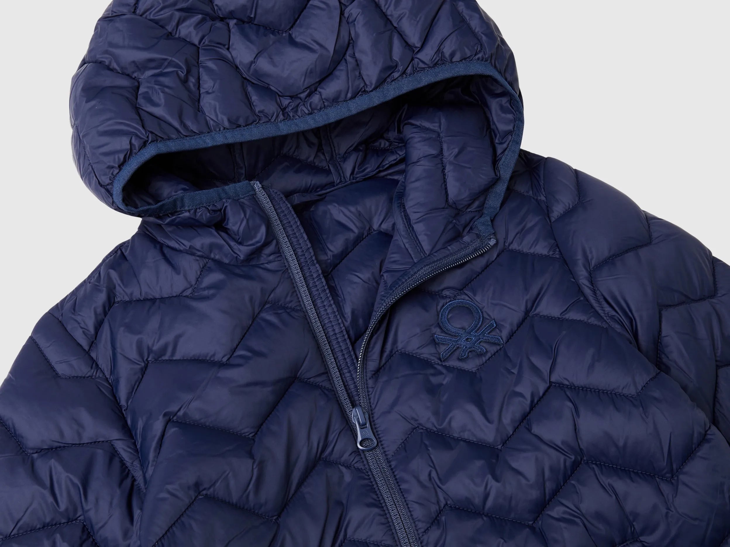 Benetton Dark blue Boys Padded Jacket with Hood SKU: 2TWDCN04V_252 Image 03
