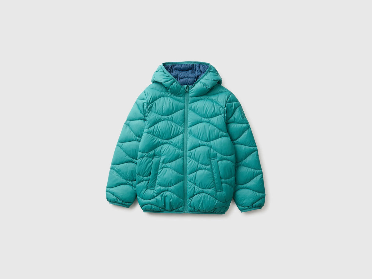 Benetton Dark Green Boys Padded Jacket with Hood SKU: 2TWDCN07G_285 Image 01