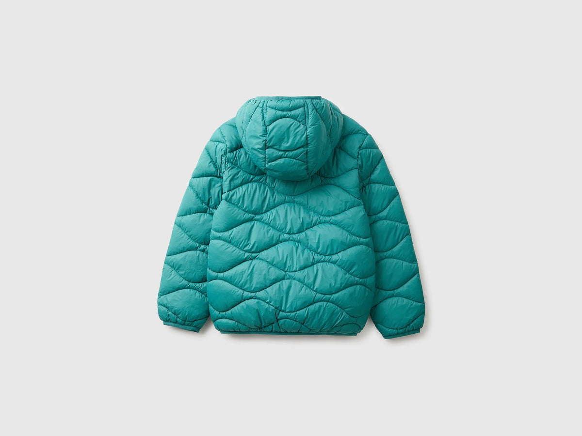 Benetton Dark Green Boys Padded Jacket with Hood SKU: 2TWDCN07G_285 Image 02