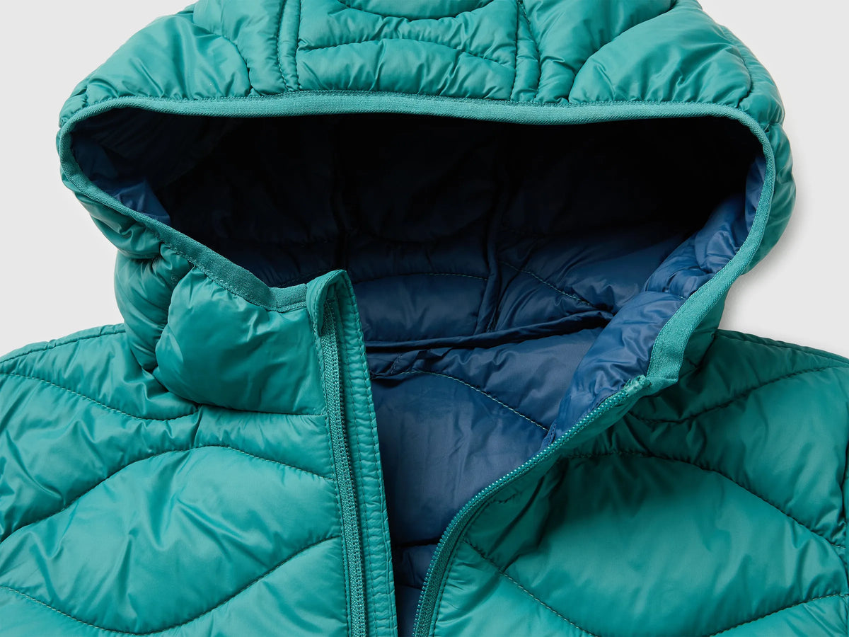 Benetton Dark Green Boys Padded Jacket with Hood SKU: 2TWDCN07G_285 Image 03