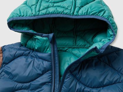 Benetton Dark Blue Boys Padded Jacket with Hood SKU: 2TWDCN07G_901 Image 03