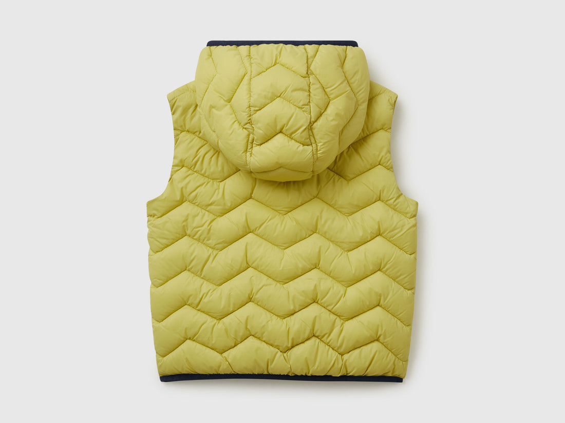 Benetton_Yellow_Padded Vest with Hood_2TWDGJ00G_0Y6_02