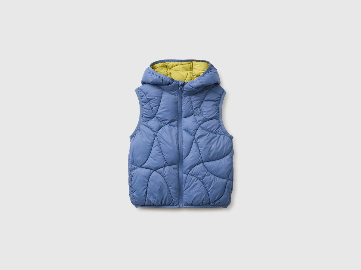 Benetton Blue Boys Padded Sleeveless Jacket with Hood SKU: 2TWDGJ00U_0G6 Image 01