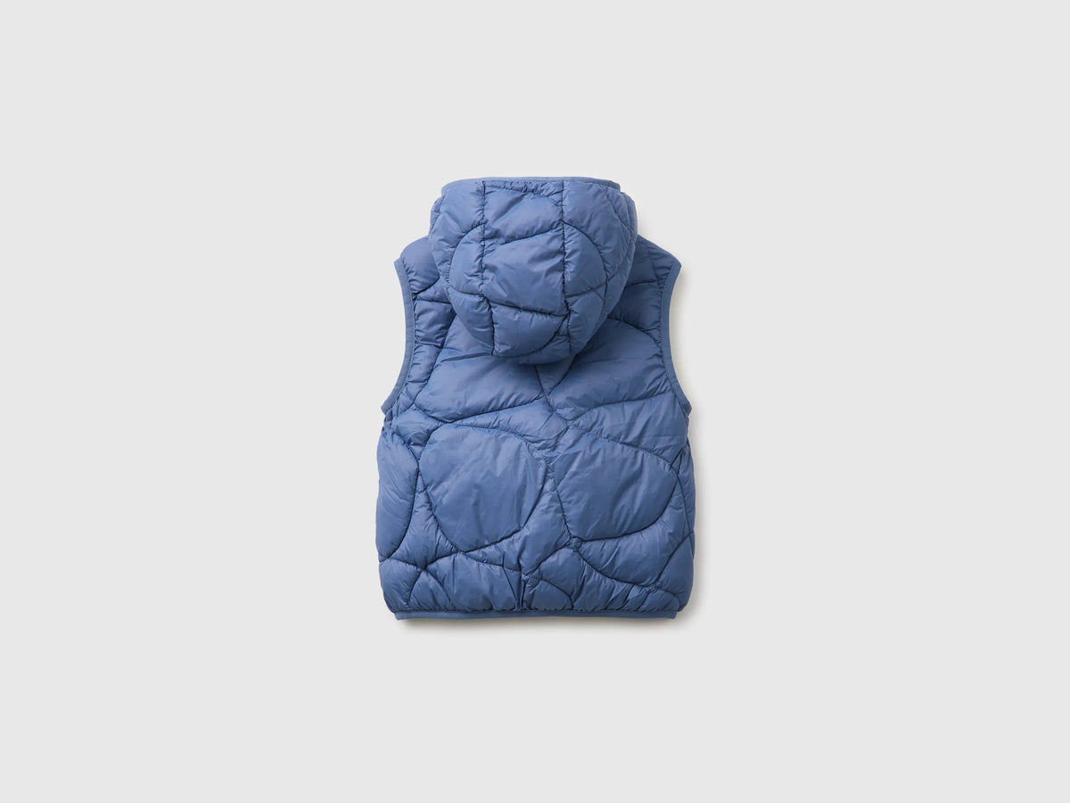 Benetton Blue Boys Padded Sleeveless Jacket with Hood SKU: 2TWDGJ00U_0G6 Image 02