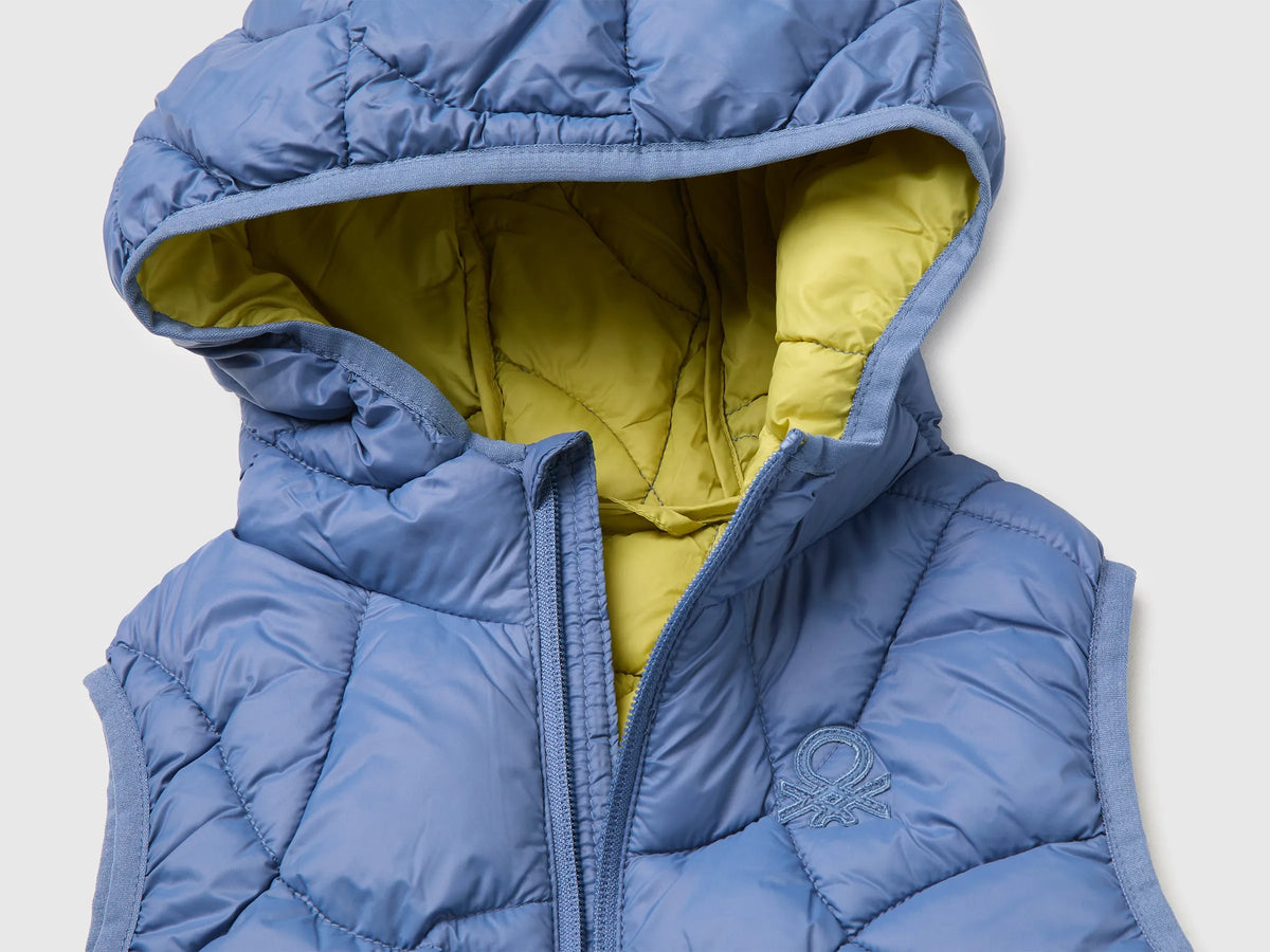 Benetton Blue Boys Padded Sleeveless Jacket with Hood SKU: 2TWDGJ00U_0G6 Image 03