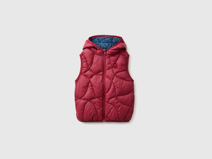 Benetton Burgundy Boys Padded Sleeveless Jacket with Hood SKU: 2TWDGJ00U_21C Image 01