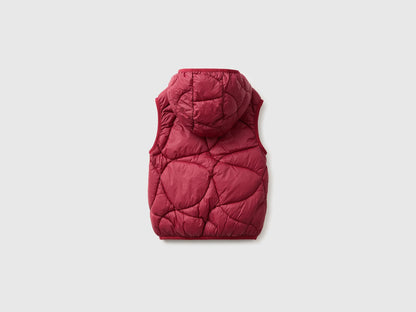 Benetton Burgundy Boys Padded Sleeveless Jacket with Hood SKU: 2TWDGJ00U_21C Image 02