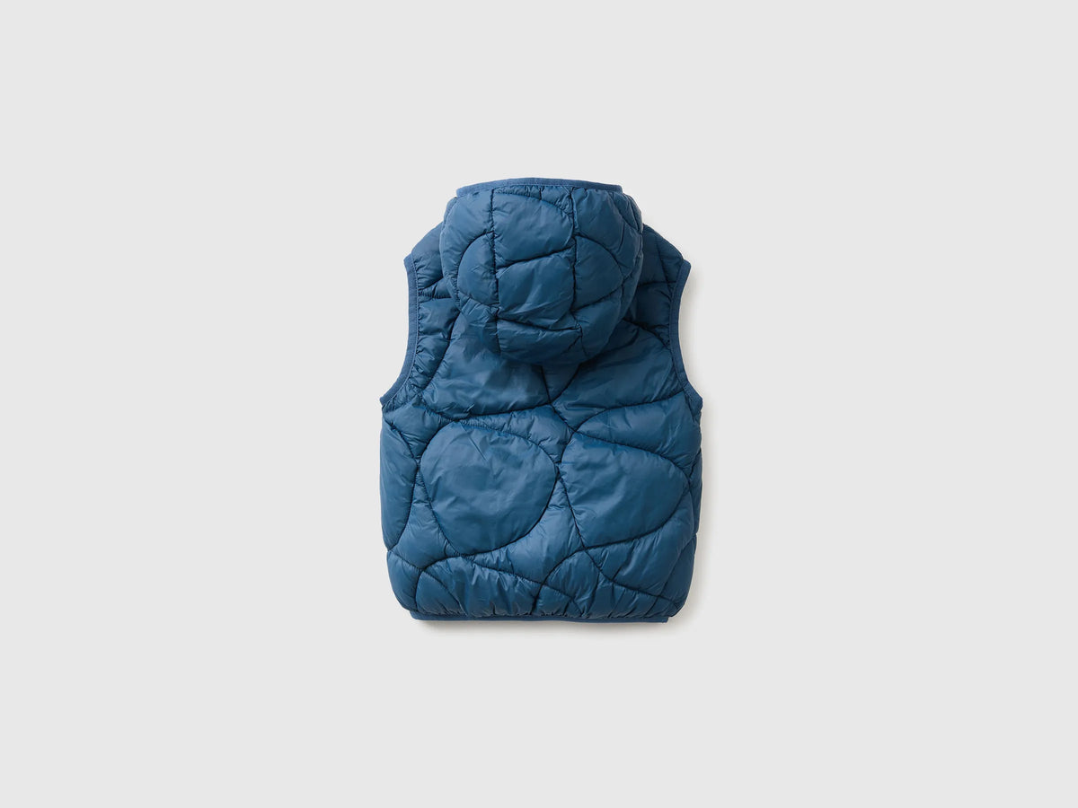 Benetton Dark Blue Boys Padded Sleeveless Jacket with Hood SKU: 2TWDGJ00U_37T Image 02