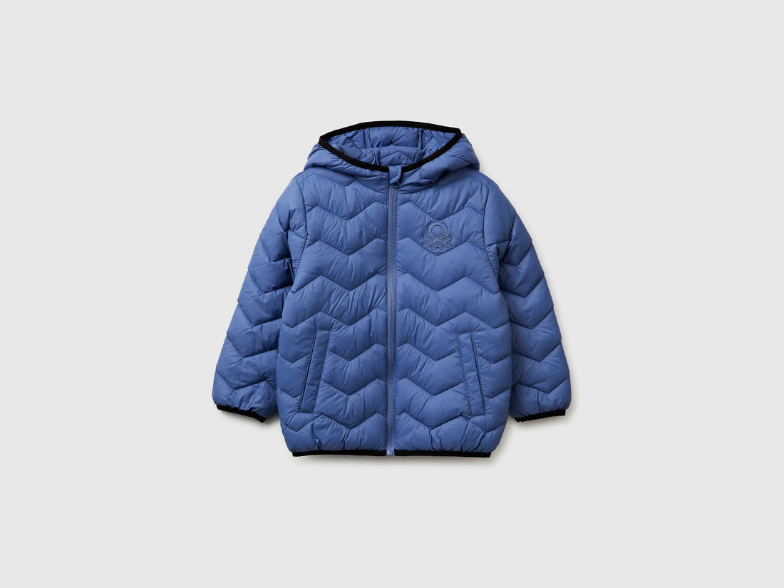 Benetton Air force blue Boys Padded Jacket with Hood SKU: 2TWDGN02V_05N Image 01
