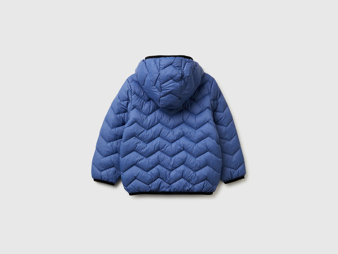 Benetton Air force blue Boys Padded Jacket with Hood SKU: 2TWDGN02V_05N Image 02