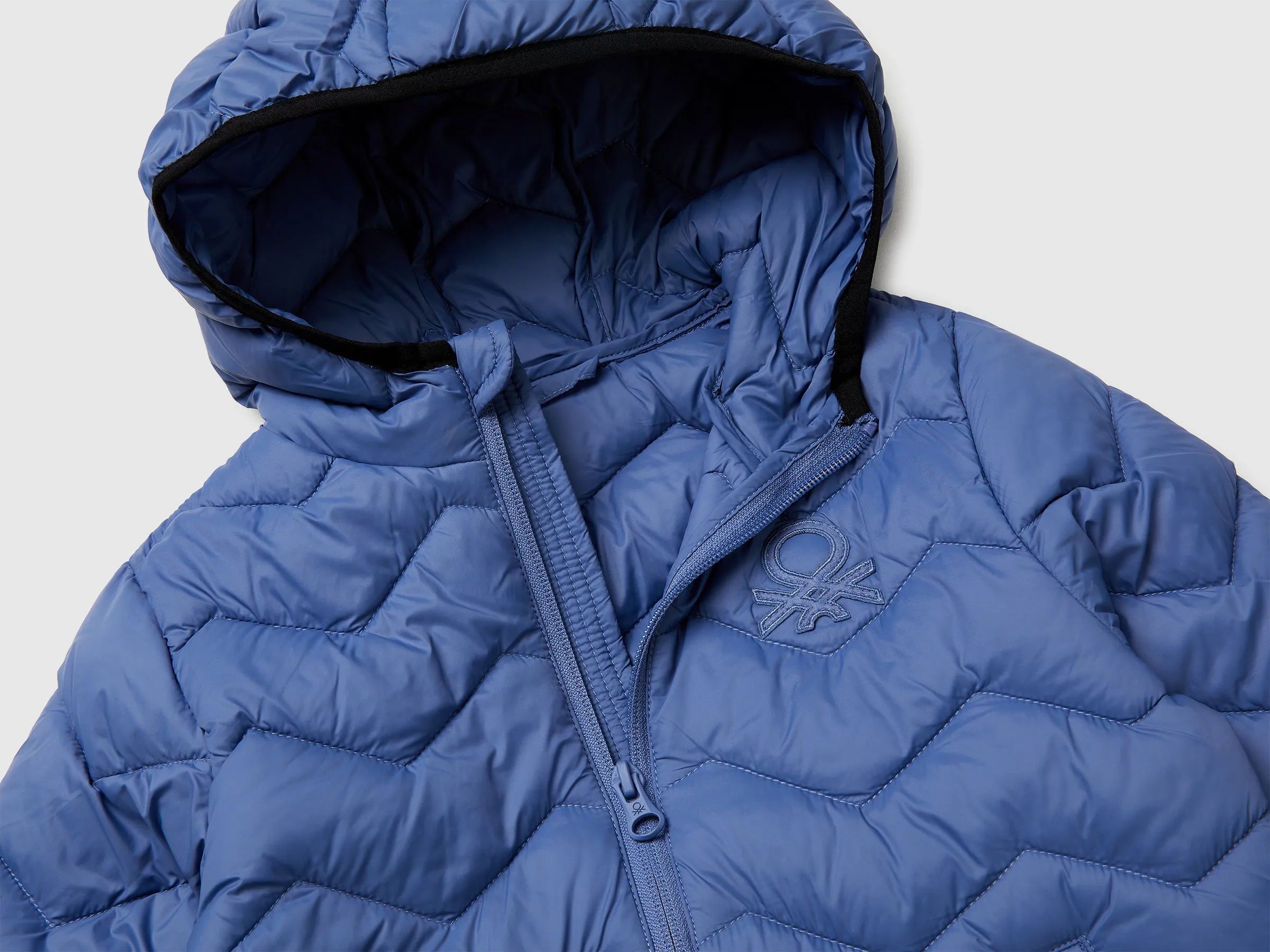 Benetton Air force blue Boys Padded Jacket with Hood SKU: 2TWDGN02V_05N Image 03