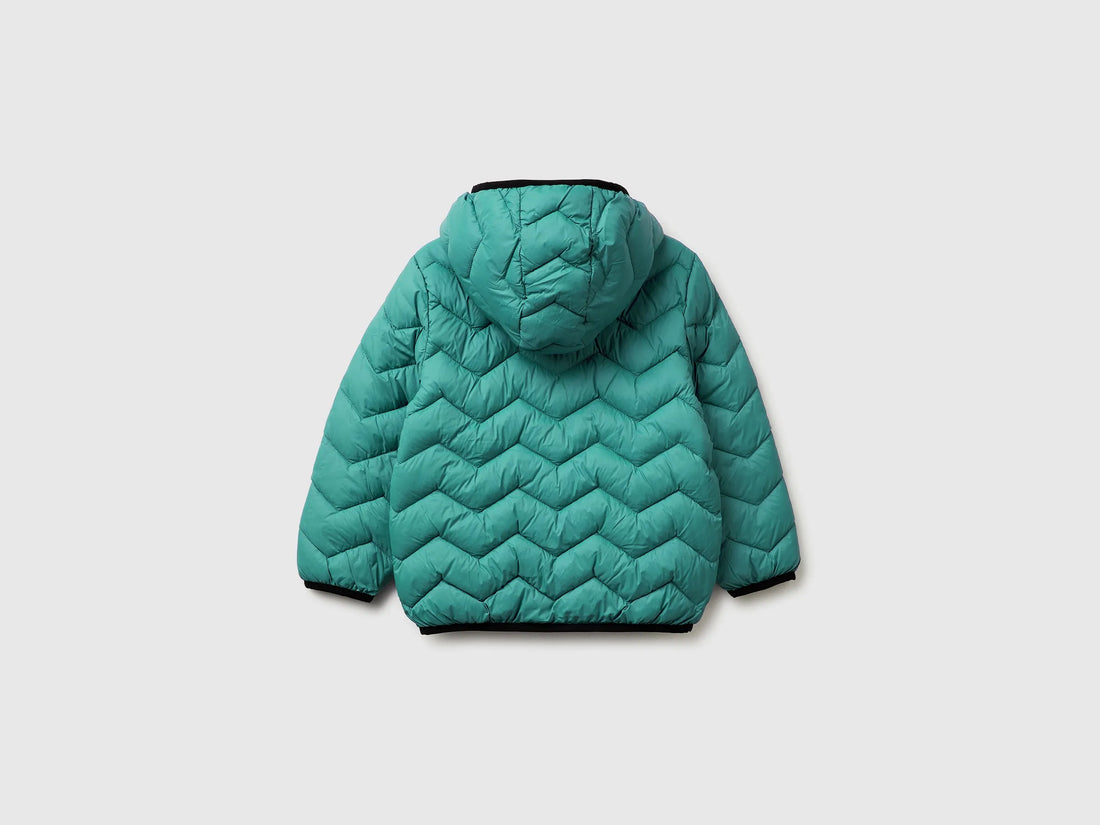 Benetton Light green Boys Padded Jacket with Hood SKU: 2TWDGN02V_08N Image 02