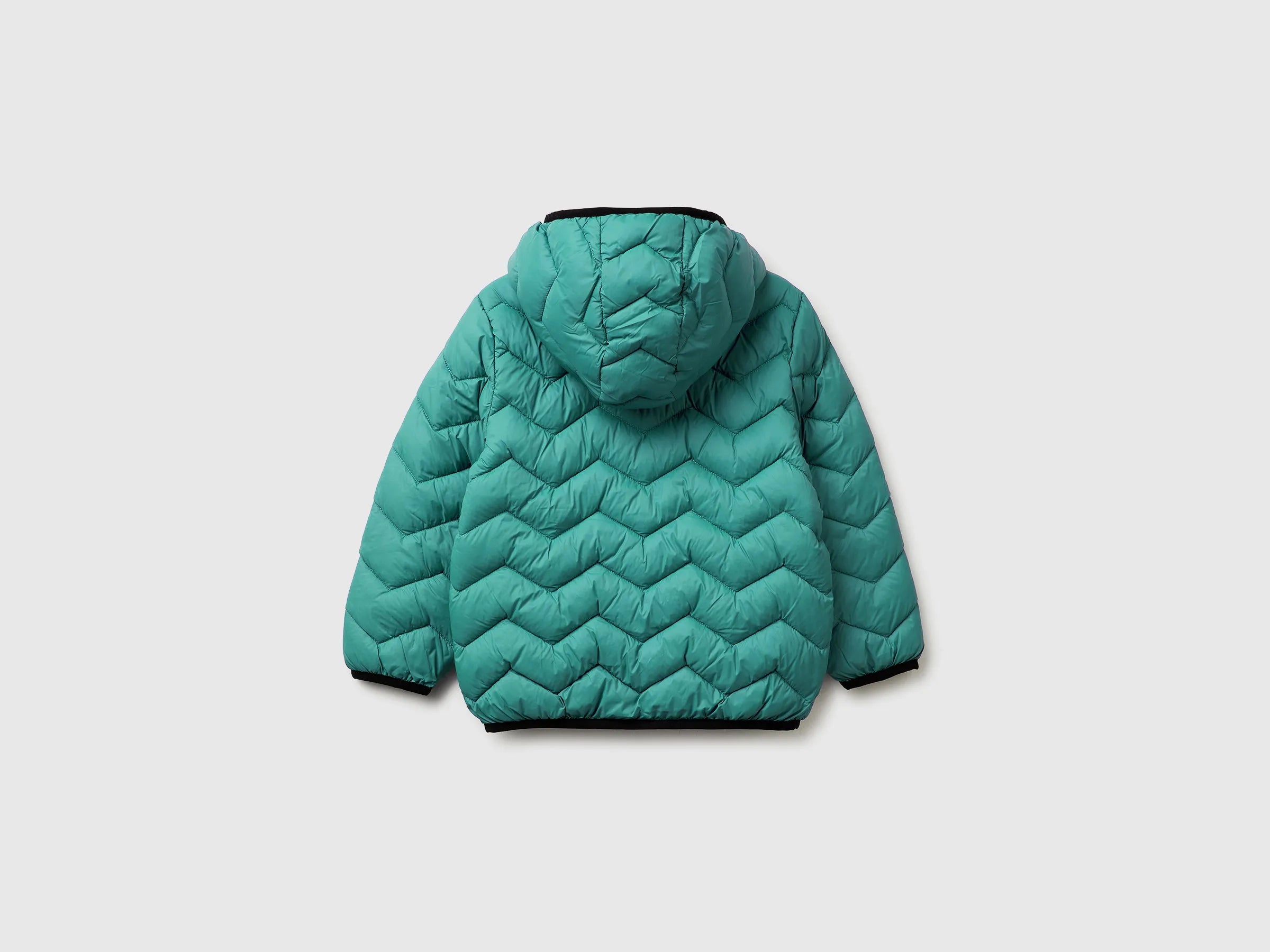 Benetton Light green Boys Padded Jacket with Hood SKU: 2TWDGN02V_08N Image 02