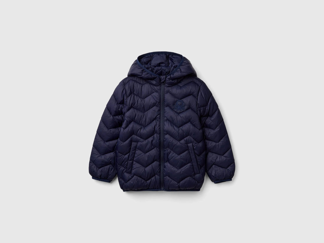 Benetton Dark blue Boys Padded Jacket with Hood SKU: 2TWDGN02V_252 Image 01