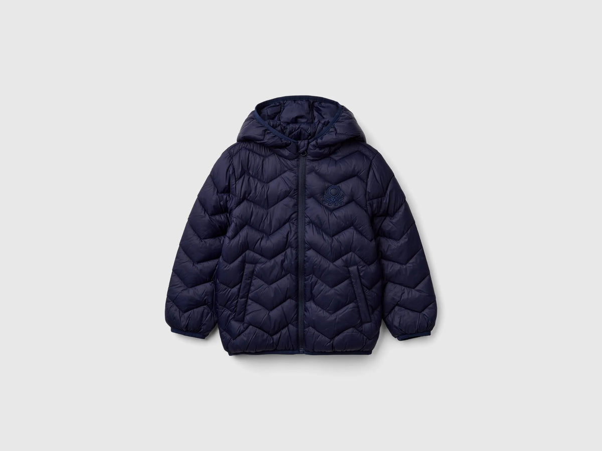 Benetton Dark blue Boys Padded Jacket with Hood SKU: 2TWDGN02V_252 Image 01