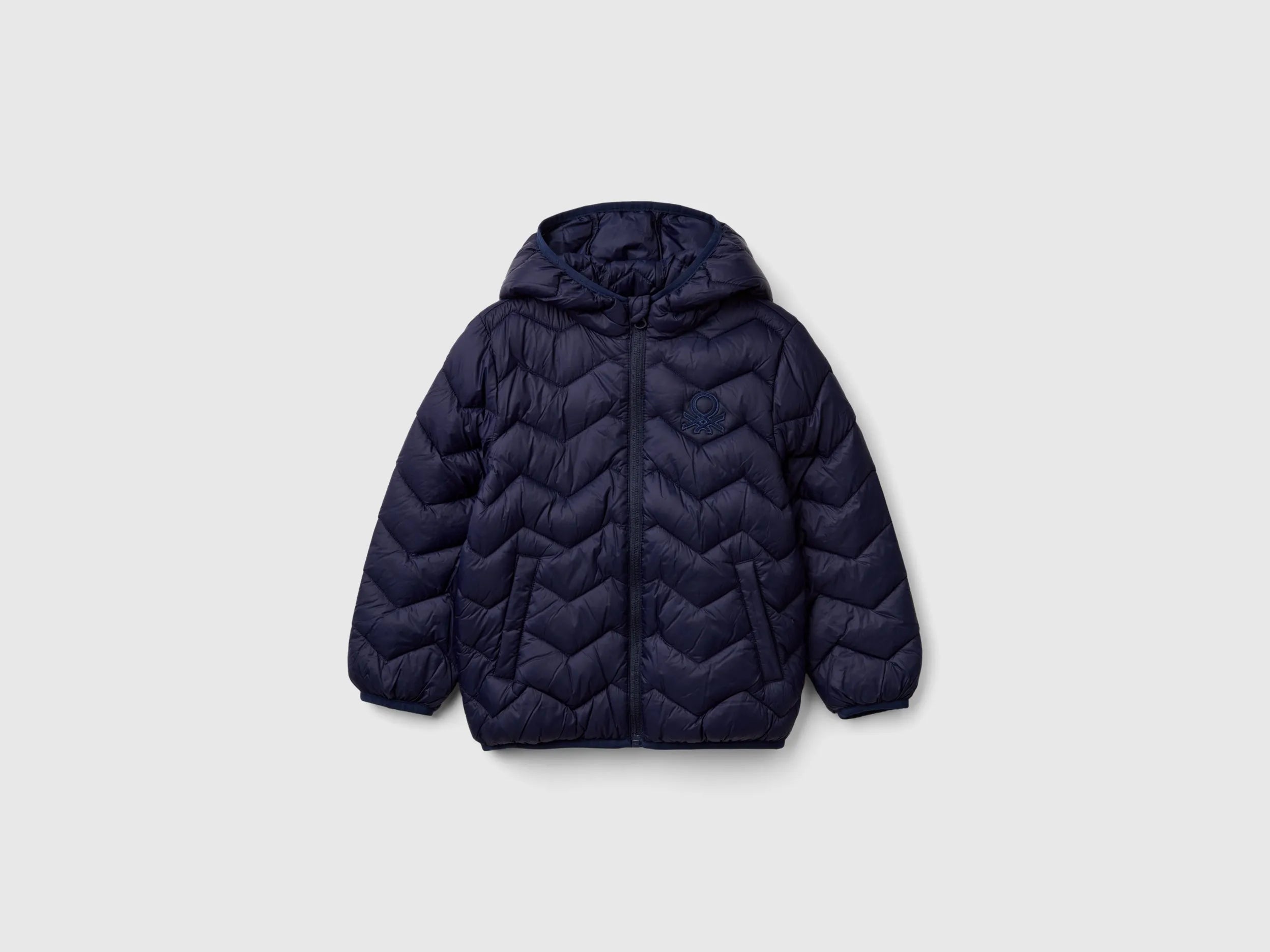 Benetton Dark blue Boys Padded Jacket with Hood SKU: 2TWDGN02V_252 Image 01