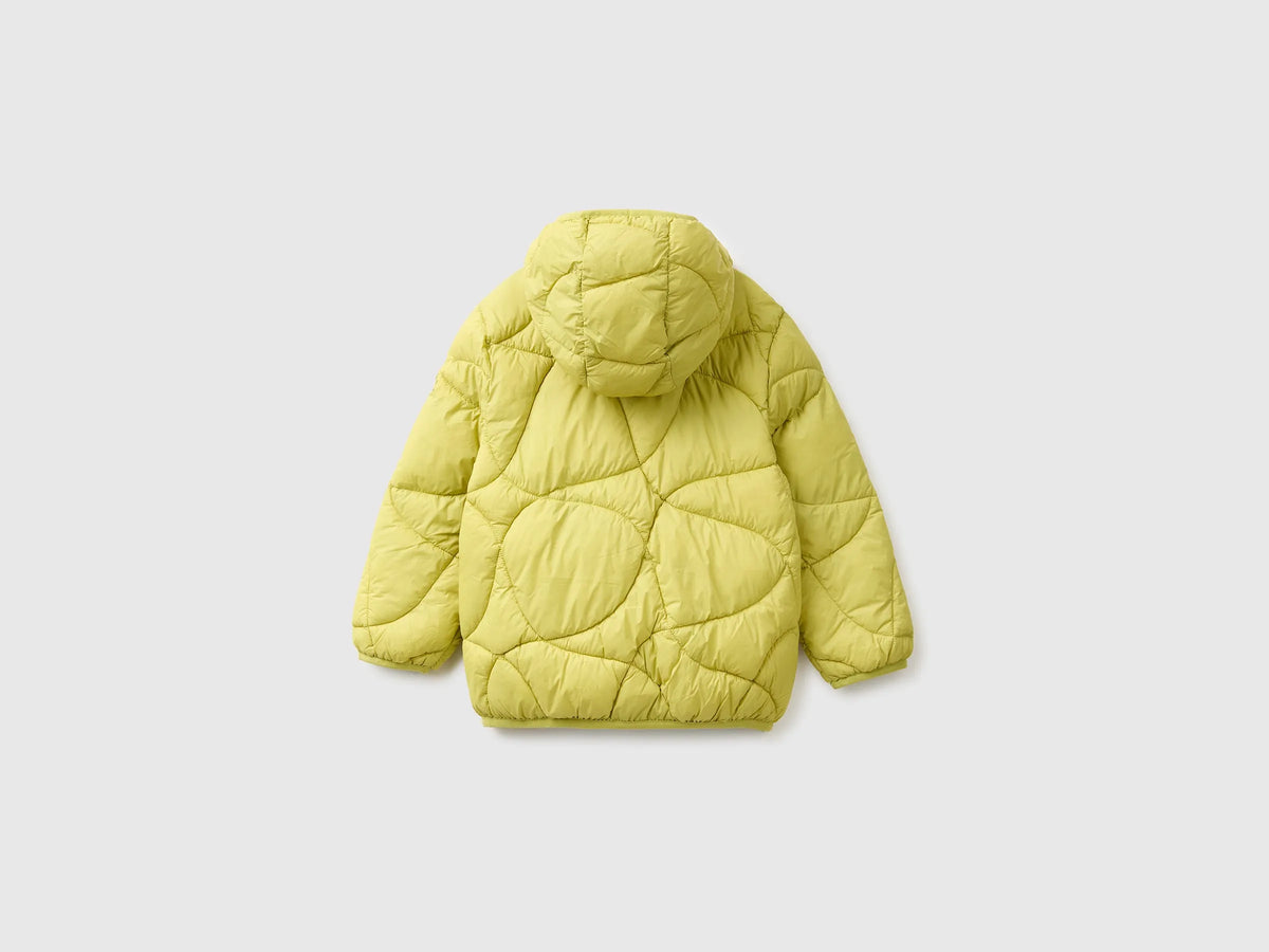 Benetton Lime Boys Padded Jacket with Hood SKU: 2TWDGN04N_168 Image 02