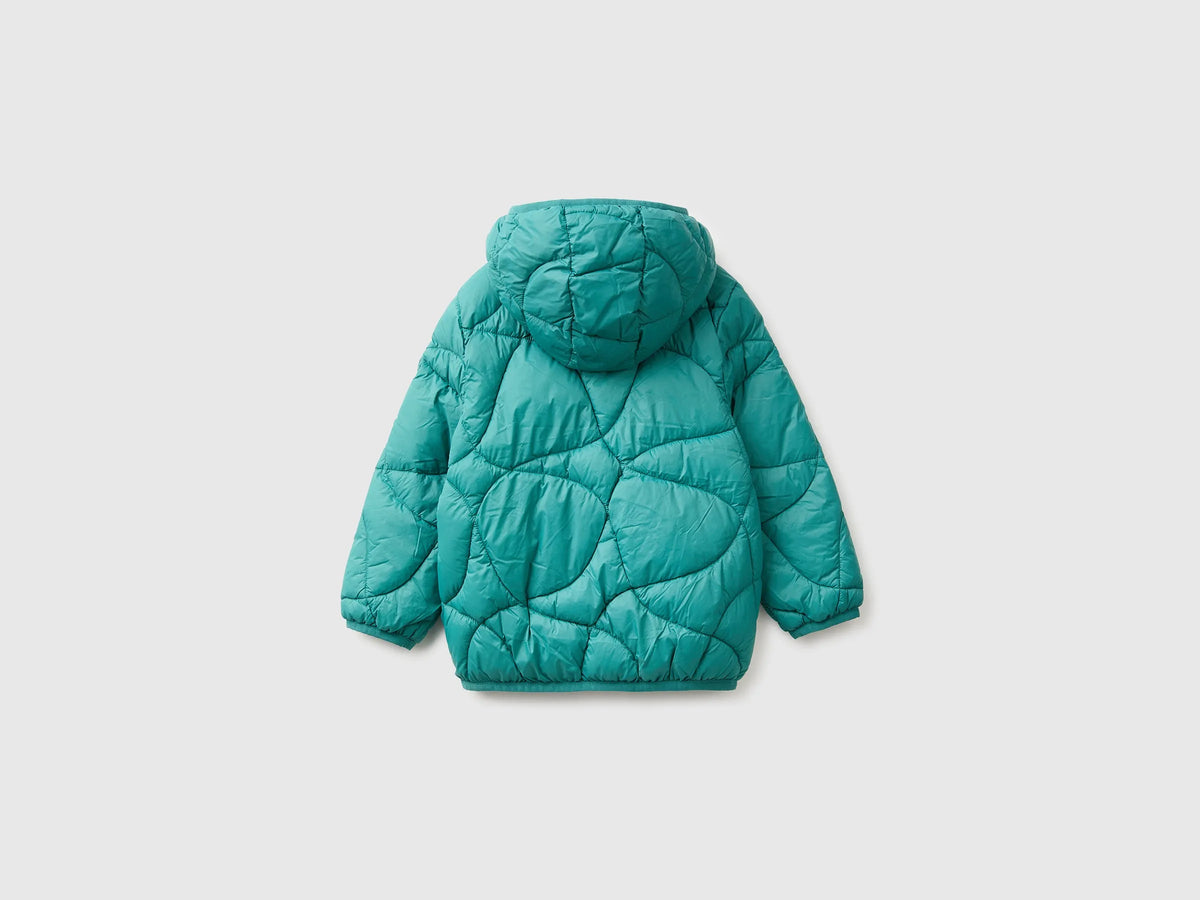 Benetton Dark Green Boys Padded Jacket with Hood SKU: 2TWDGN04N_285 Image 02