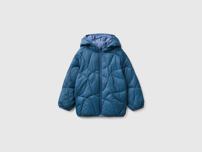 Benetton Dark Blue Boys Padded Jacket with Hood SKU: 2TWDGN04N_37T Image 01