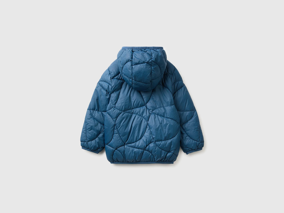 Benetton Dark Blue Boys Padded Jacket with Hood SKU: 2TWDGN04N_37T Image 02